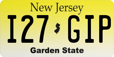 NJ license plate I27GIP