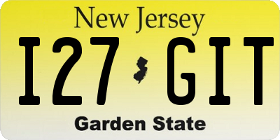 NJ license plate I27GIT