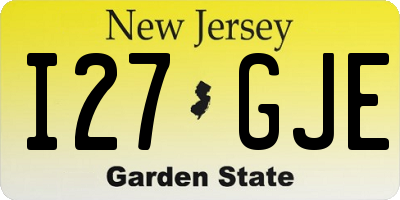 NJ license plate I27GJE