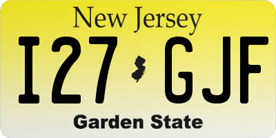 NJ license plate I27GJF