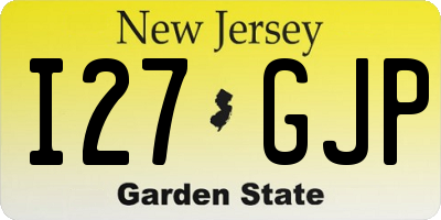 NJ license plate I27GJP