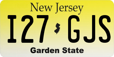 NJ license plate I27GJS