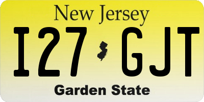 NJ license plate I27GJT