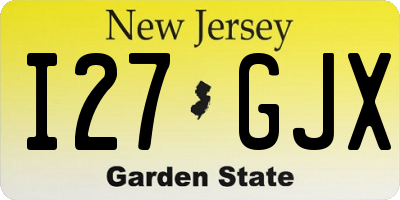 NJ license plate I27GJX