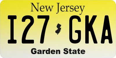 NJ license plate I27GKA