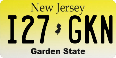 NJ license plate I27GKN