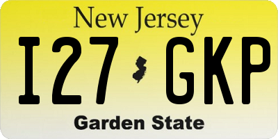 NJ license plate I27GKP