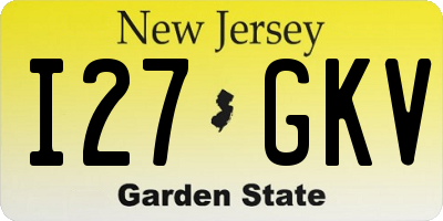 NJ license plate I27GKV