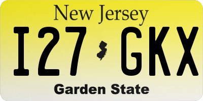 NJ license plate I27GKX