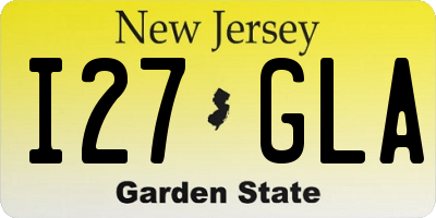 NJ license plate I27GLA