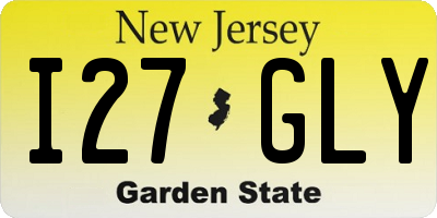 NJ license plate I27GLY