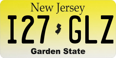 NJ license plate I27GLZ