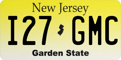 NJ license plate I27GMC