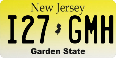 NJ license plate I27GMH