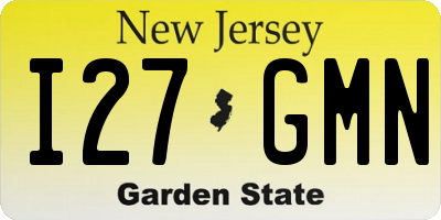 NJ license plate I27GMN