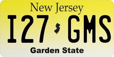 NJ license plate I27GMS