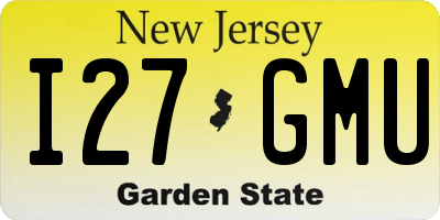 NJ license plate I27GMU