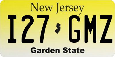 NJ license plate I27GMZ