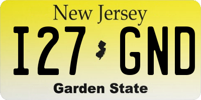 NJ license plate I27GND