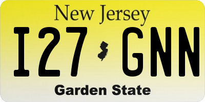 NJ license plate I27GNN