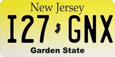 NJ license plate I27GNX