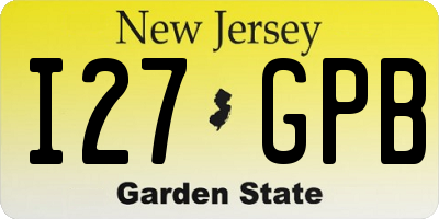 NJ license plate I27GPB