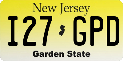 NJ license plate I27GPD