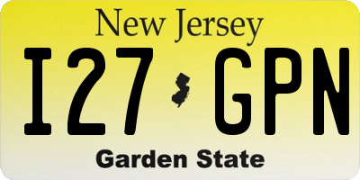 NJ license plate I27GPN