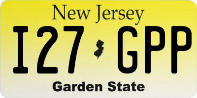 NJ license plate I27GPP