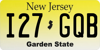 NJ license plate I27GQB