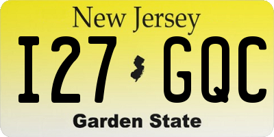 NJ license plate I27GQC