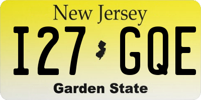 NJ license plate I27GQE