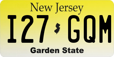 NJ license plate I27GQM