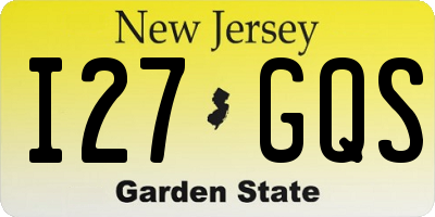 NJ license plate I27GQS