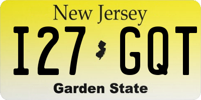 NJ license plate I27GQT