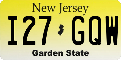 NJ license plate I27GQW