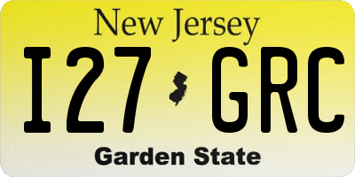 NJ license plate I27GRC