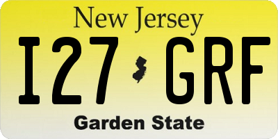NJ license plate I27GRF