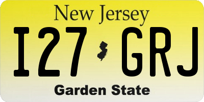 NJ license plate I27GRJ
