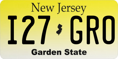 NJ license plate I27GRO