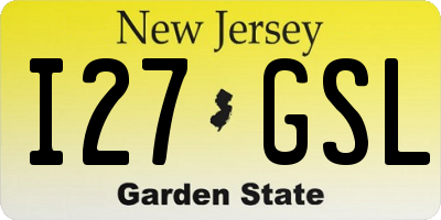 NJ license plate I27GSL