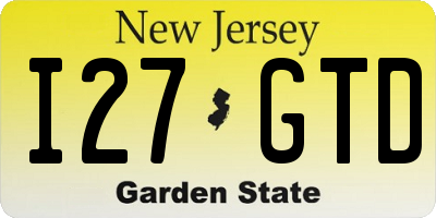 NJ license plate I27GTD