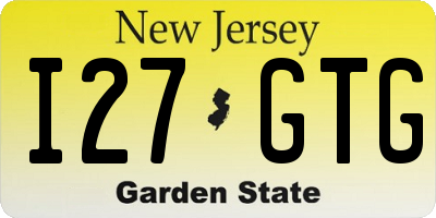 NJ license plate I27GTG