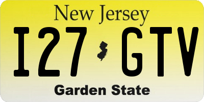 NJ license plate I27GTV