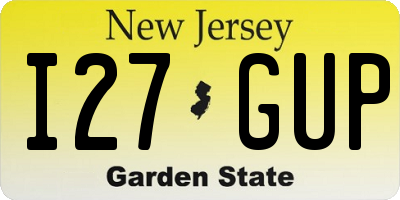 NJ license plate I27GUP