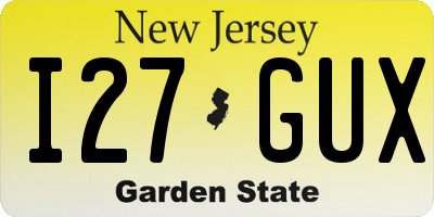NJ license plate I27GUX
