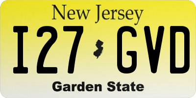 NJ license plate I27GVD