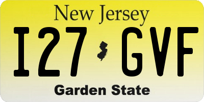 NJ license plate I27GVF