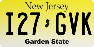 NJ license plate I27GVK