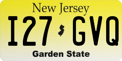 NJ license plate I27GVQ